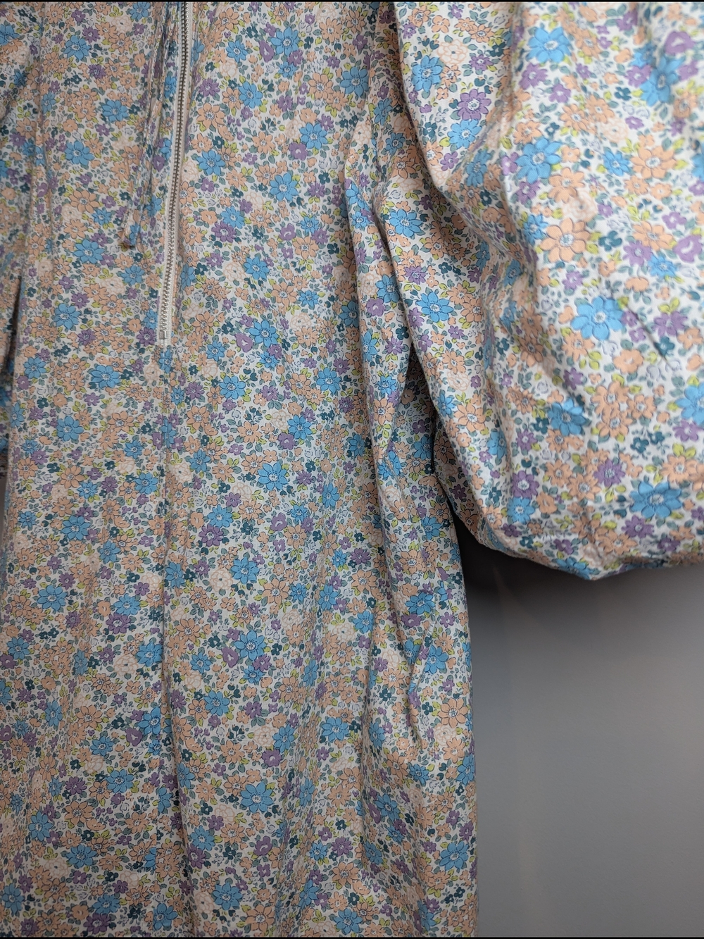 Mable Women's Size S Long Ditsy Floral Puff Sleeve Cotton Dress Whimsical - Picture 11 of 12
